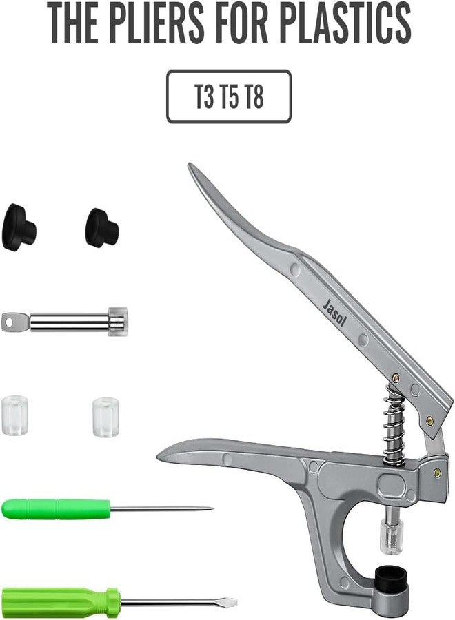 Jasol Snap Pliers for Crafts Clothing, Hand-Held Pliers Tool for Snaps Buttons, No-Sew Button Snap Fastener Press Attacher Punch for T3 T5 T8 Plastic Snap Buttons - Image 3